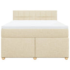 Boxspringbett mit Matratze Creme 160x200 cm Stoff
