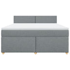 Boxspringbett mit Matratze Hellgrau 180x200 cm Stoff