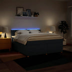 Boxspringbett mit Matratze Blau 180x200 cm Stoff
