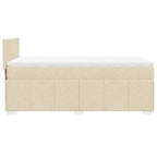Boxspringbett mit Matratze Creme 80x200 cm Stoff