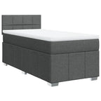Boxspringbett mit Matratze Dunkelgrau 90x190 cm Stoff