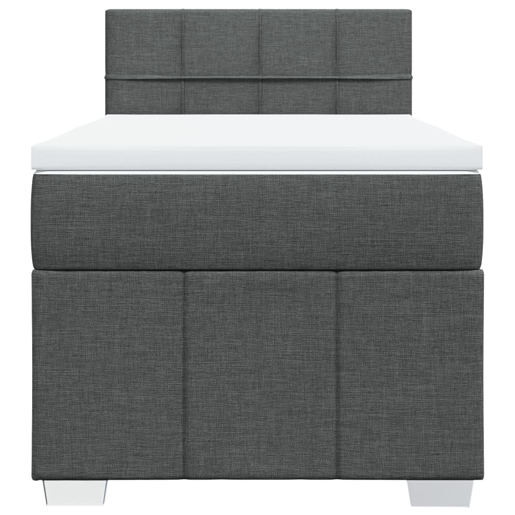 Boxspringbett mit Matratze Dunkelgrau 90x190 cm Stoff