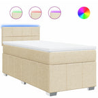 Boxspringbett mit Matratze Creme 90x190 cm Stoff
