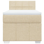Boxspringbett mit Matratze Creme 90x190 cm Stoff