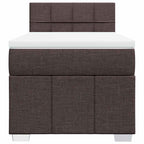 Boxspringbett mit Matratze Dunkelbraun 90x200 cm Stoff