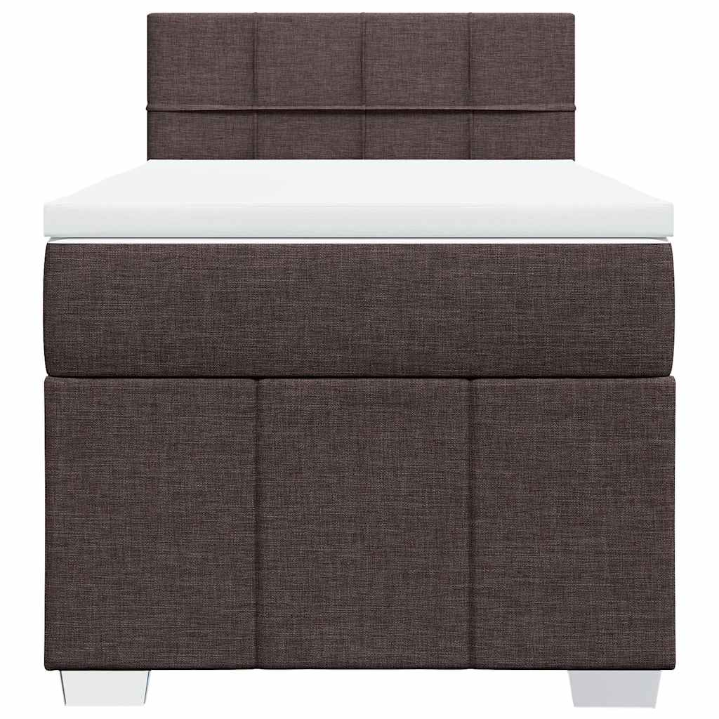 Boxspringbett mit Matratze Dunkelbraun 90x200 cm Stoff