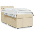 Boxspringbett mit Matratze Creme 90x200 cm Stoff