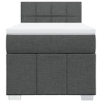 Boxspringbett mit Matratze Dunkelgrau 100x200 cm Stoff