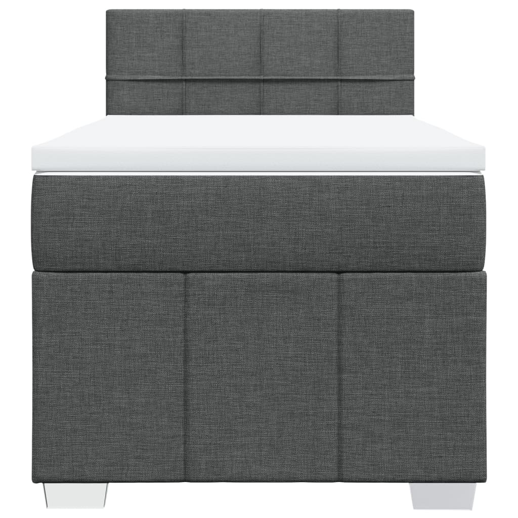 Boxspringbett mit Matratze Dunkelgrau 100x200 cm Stoff