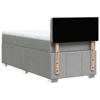 Boxspringbett mit Matratze Hellgrau 100x200 cm Stoff