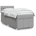 Boxspringbett mit Matratze Hellgrau 100x200 cm Stoff