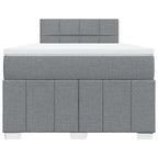 Boxspringbett mit Matratze Hellgrau 120x190 cm Stoff