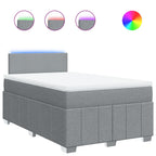 Boxspringbett mit Matratze Hellgrau 120x200 cm Stoff