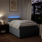 Boxspringbett mit Matratze Hellgrau 120x200 cm Stoff
