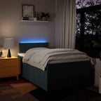 Boxspringbett mit Matratze Blau 120x200 cm Stoff