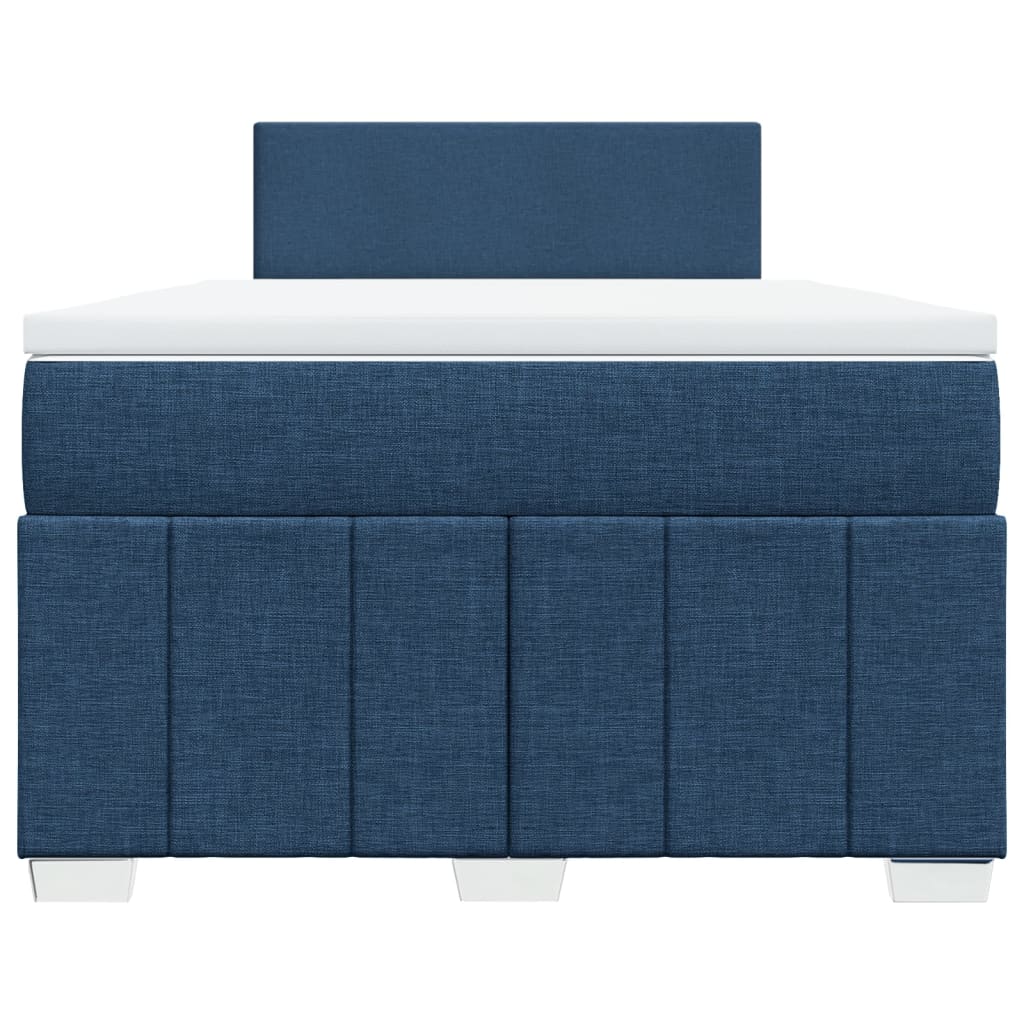 Boxspringbett mit Matratze Blau 120x200 cm Stoff