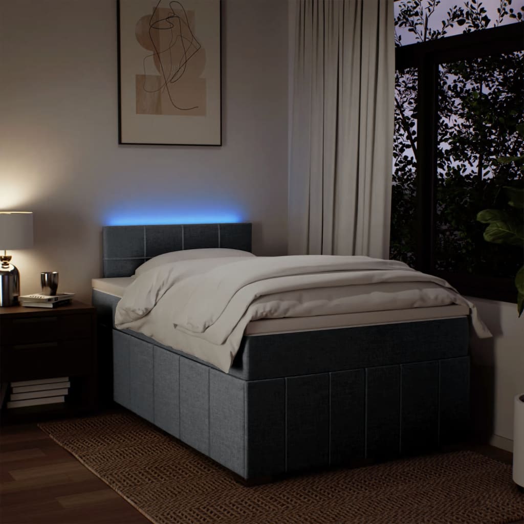 Boxspringbett mit Matratze Hellgrau 120x200 cm Stoff