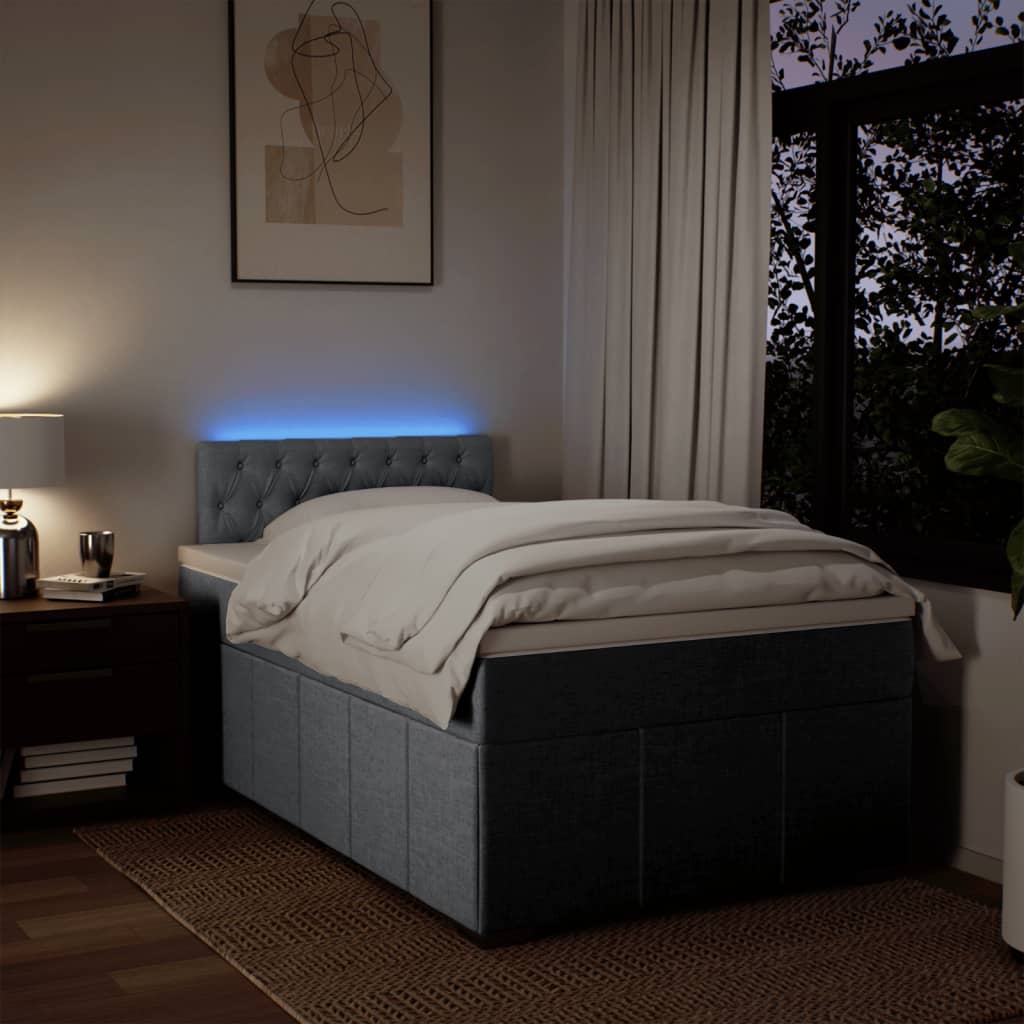 Boxspringbett mit Matratze Hellgrau 120x200 cm Stoff