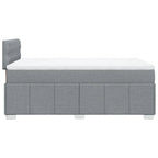 Boxspringbett mit Matratze Hellgrau 120x200 cm Stoff