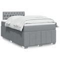 Boxspringbett mit Matratze Hellgrau 120x200 cm Stoff