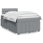 Boxspringbett mit Matratze Hellgrau 120x200 cm Stoff