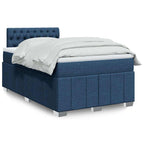 Boxspringbett mit Matratze Blau 120x200 cm Stoff