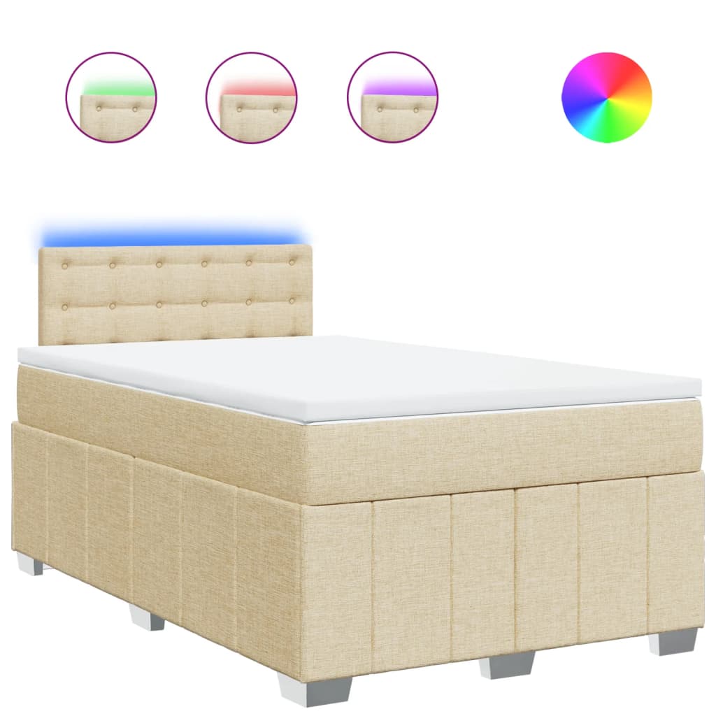 Boxspringbett mit Matratze Creme 120x200 cm Stoff