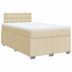 Boxspringbett mit Matratze Creme 120x200 cm Stoff