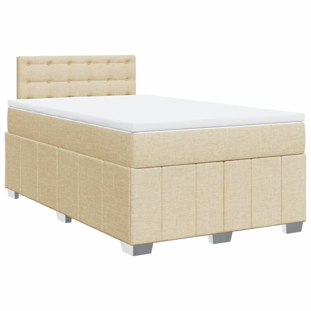Boxspringbett mit Matratze Creme 120x200 cm Stoff