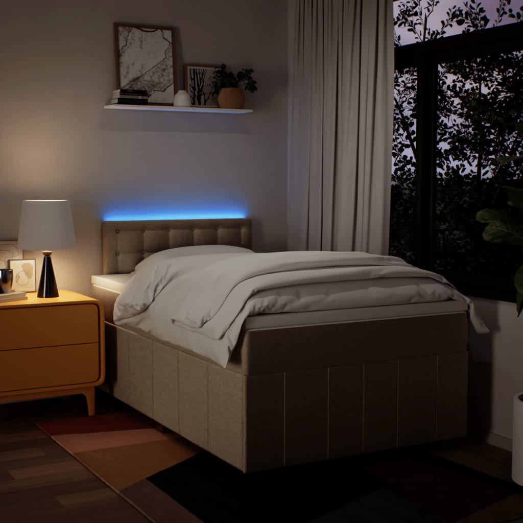 Boxspringbett mit Matratze Creme 120x200 cm Stoff