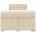 Boxspringbett mit Matratze Creme 120x200 cm Stoff
