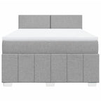 Boxspringbett mit Matratze Hellgrau 140x190 cm Stoff