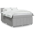 Boxspringbett mit Matratze Hellgrau 140x190 cm Stoff