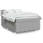Boxspringbett mit Matratze Hellgrau 140x190 cm Stoff