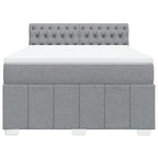 Boxspringbett mit Matratze Hellgrau 140x190 cm Stoff