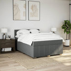 Boxspringbett mit Matratze Dunkelgrau 140x190 cm Stoff