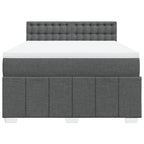 Boxspringbett mit Matratze Dunkelgrau 140x190 cm Stoff