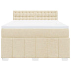 Boxspringbett mit Matratze Creme 140x190 cm Stoff
