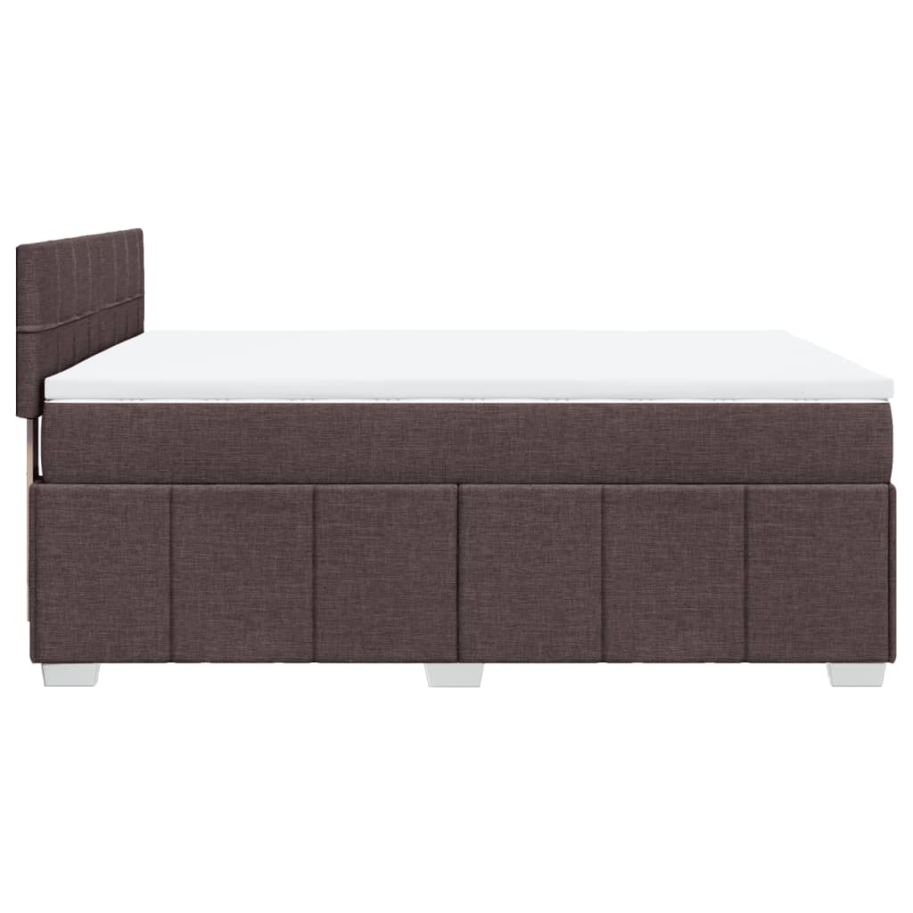 Boxspringbett mit Matratze Dunkelbraun 140x200 cm Stoff