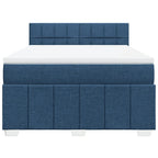 Boxspringbett mit Matratze Blau 140x200 cm Stoff