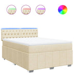 Boxspringbett mit Matratze Creme 140x200 cm Stoff