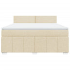 Boxspringbett mit Matratze Creme 180x200 cm Stoff