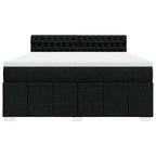 Boxspringbett mit Matratze Schwarz 180x200 cm Stoff