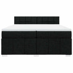 Boxspringbett mit Matratze Schwarz 200x200 cm Stoff