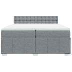 Boxspringbett mit Matratze Hellgrau 200x200 cm Stoff