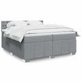 Boxspringbett mit Matratze Hellgrau 200x200 cm Stoff
