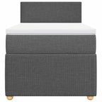 Boxspringbett mit Matratze Dunkelgrau 80x200 cm Stoff