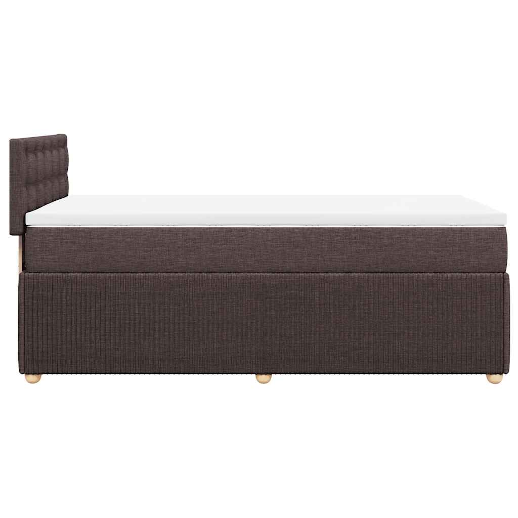 Boxspringbett mit Matratze Dunkelbraun 80x200 cm Stoff