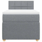 Boxspringbett mit Matratze Hellgrau 90x190 cm Stoff