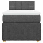 Boxspringbett mit Matratze Dunkelgrau 90x190 cm Stoff